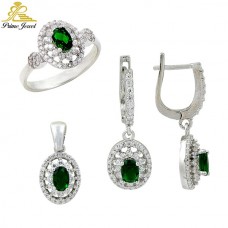 Gümüş zirkon taşlı set